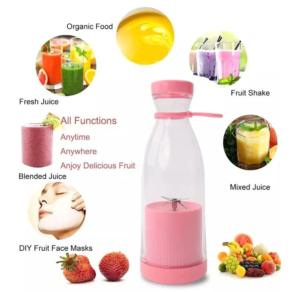BLENDER PORTABLE JUICER FOR SMOOTHIE 420 ML Multicolour
