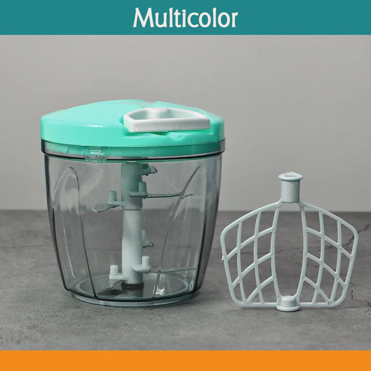 6 BLADE 2IN1 MANUAL FOOD CHOPPER, COMPACT & POWERFUL HAND HELD VEGETABLE CHOPPER (1000Ml)