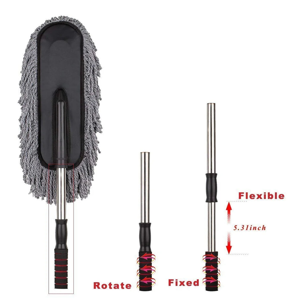 Multipurpose Microfiber Car Duster with Long Retractable Handle