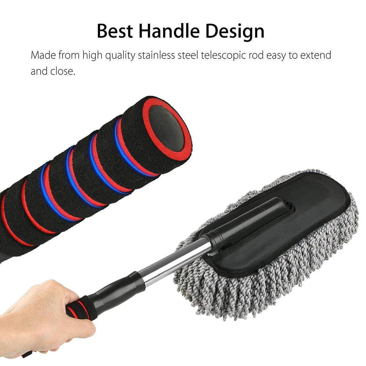 Multipurpose Microfiber Car Duster with Long Retractable Handle