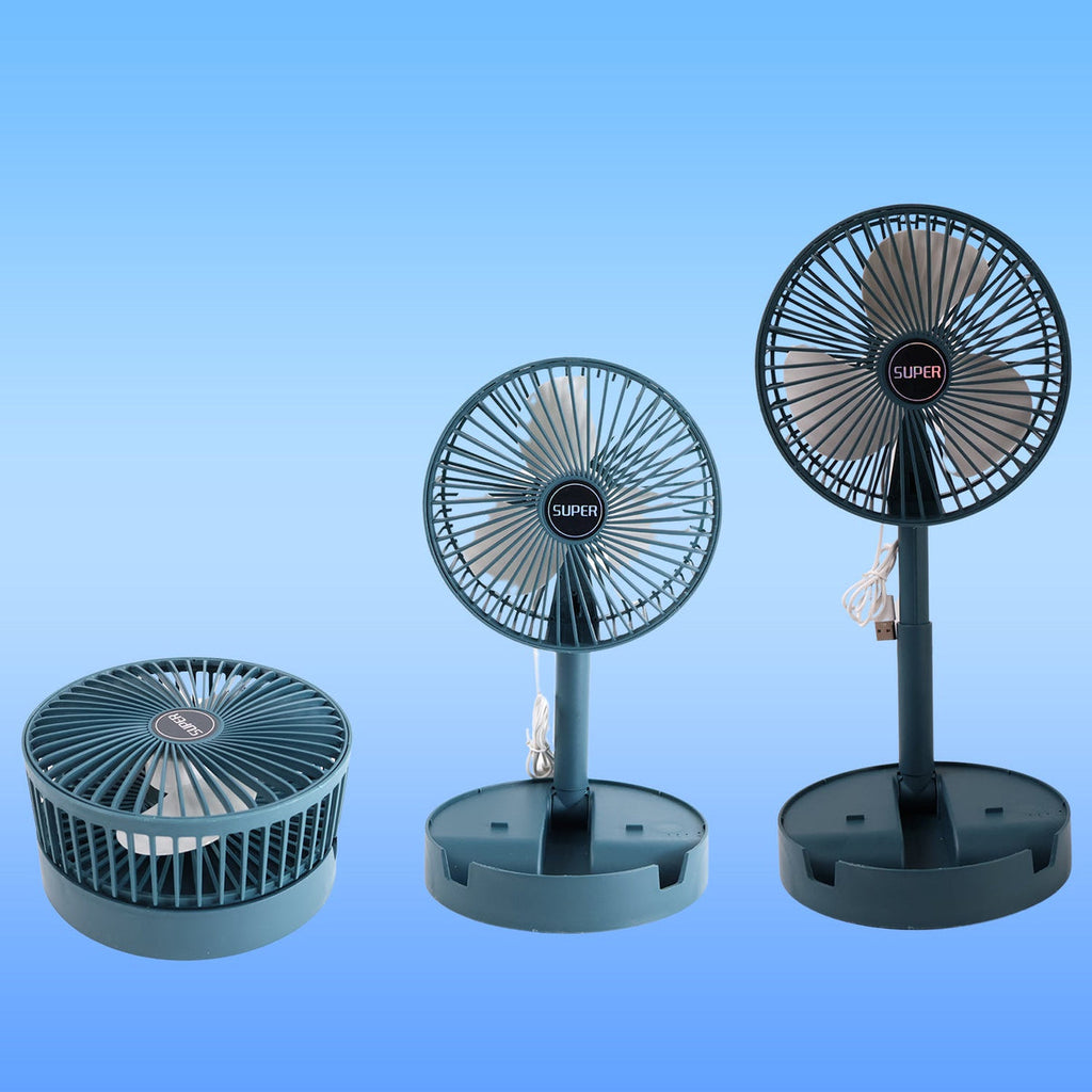 Adjustable Portable Desktop Fan – Telescopic, Silent Cooling for Office, Home & Travel (Rechargeable)