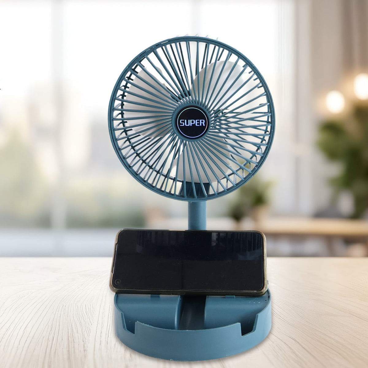 Adjustable Portable Desktop Fan – Telescopic, Silent Cooling for Office, Home & Travel (Rechargeable)